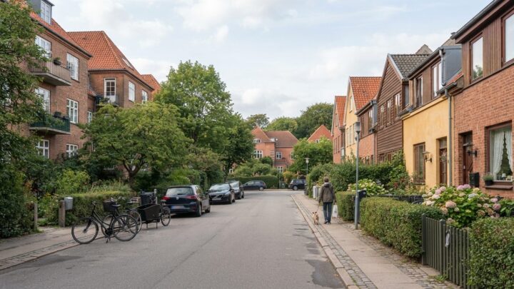 Dansk boligområde der illustrerer valget mellem andelsbolig eller ejerbolig