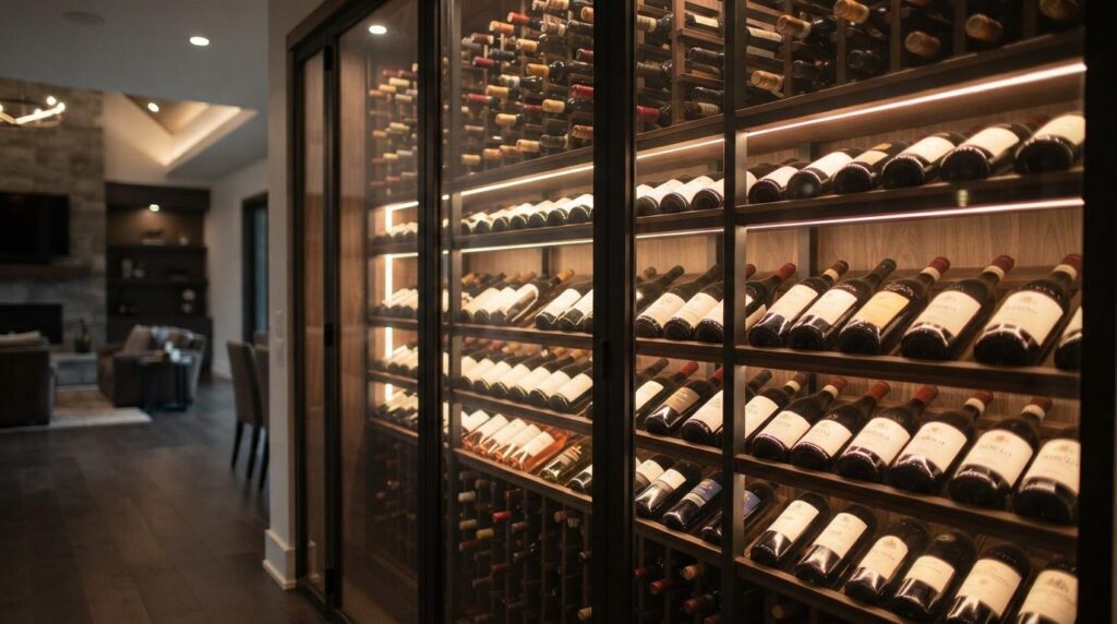Interior lifestyle photography: A home wine cellar or modern